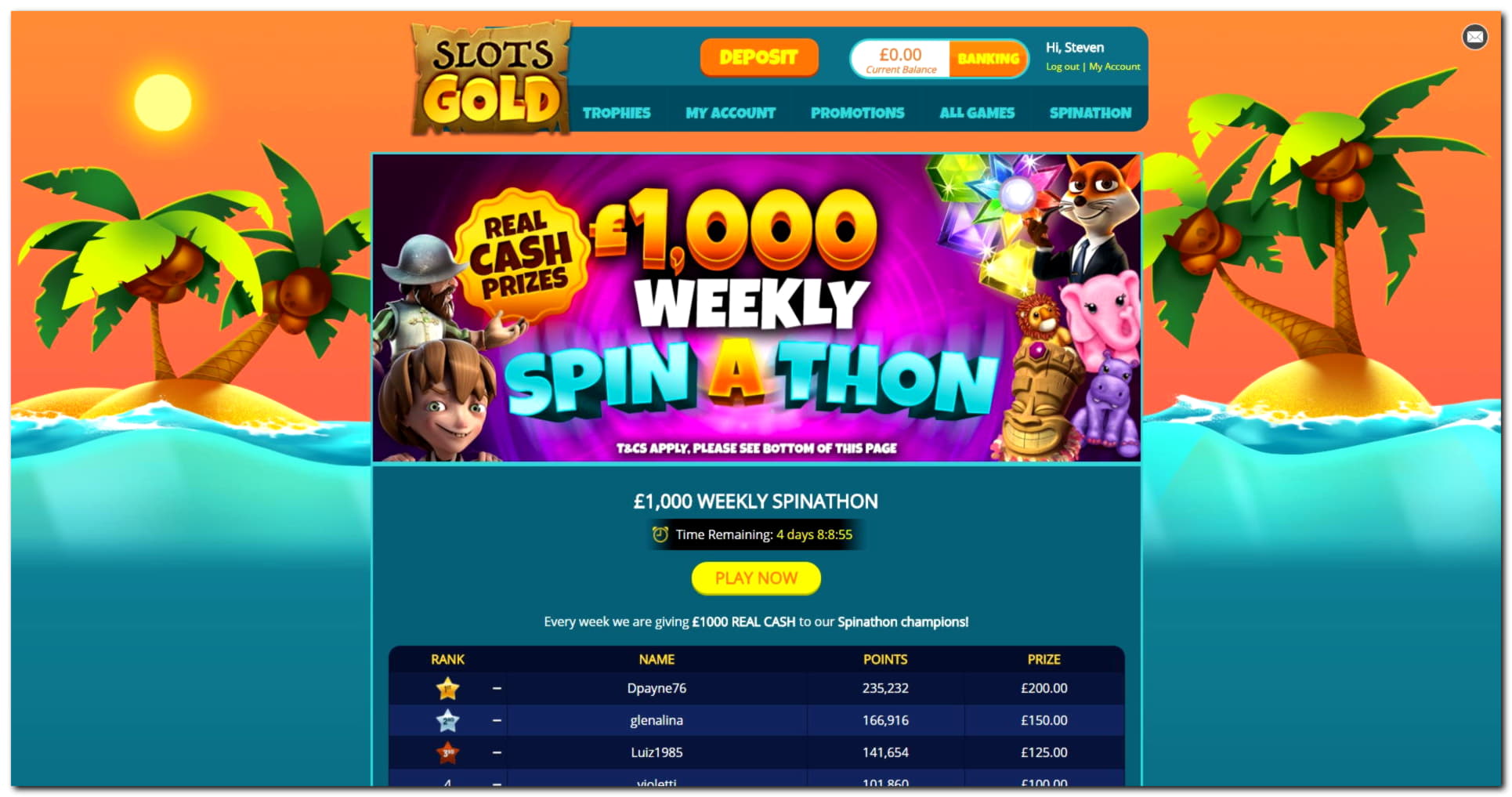 260 free spins no deposit casino at Casino Cruise