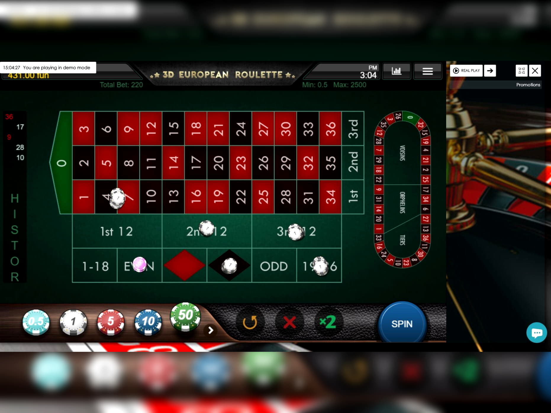 £125 Free chip casino at Casino Las Vegas