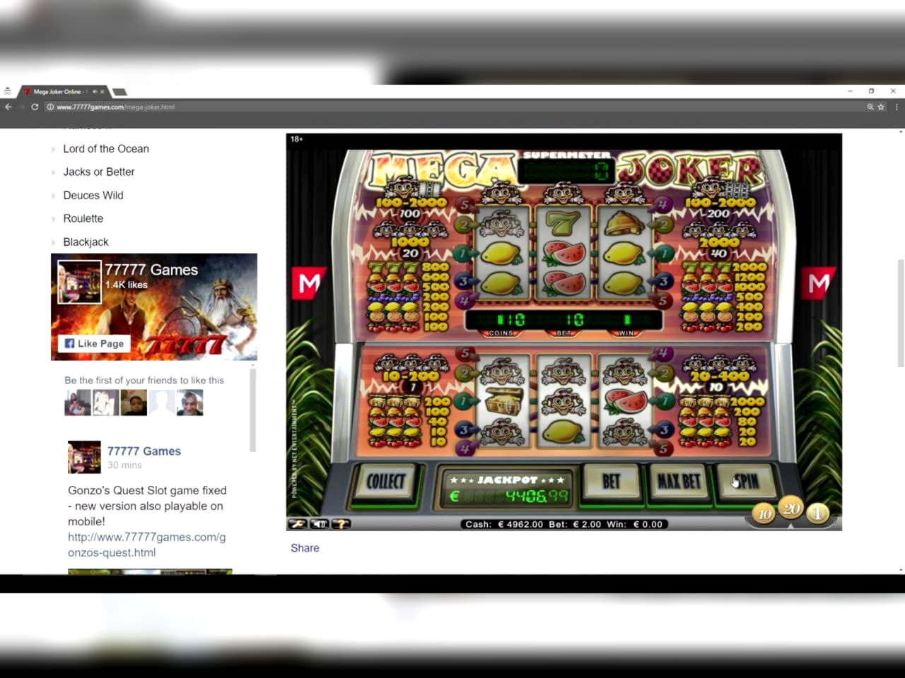 235% Match at a casino at No Bonus Casino