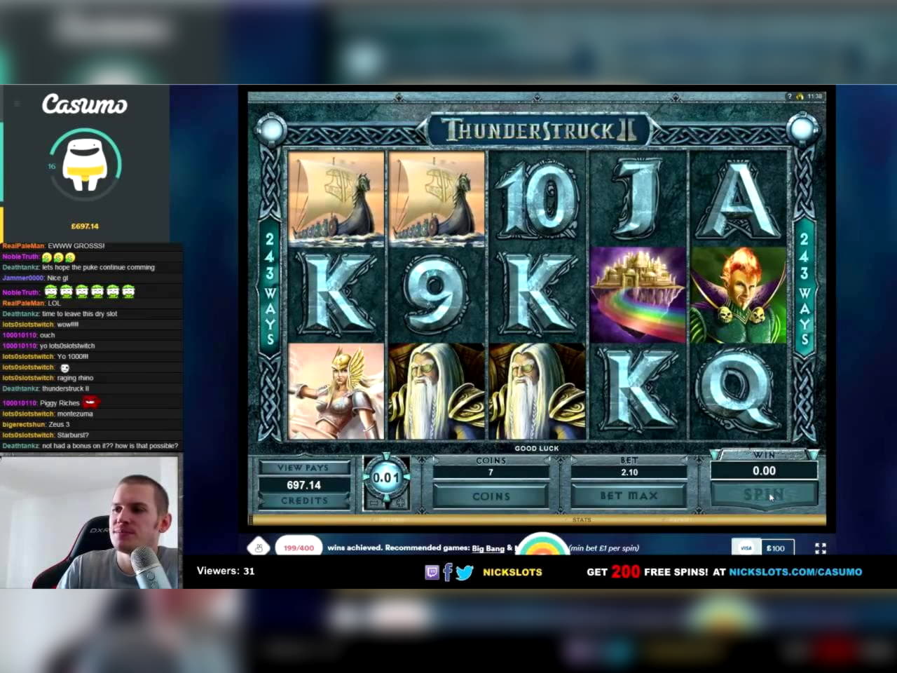 11 FREE Spins at Mega Casino