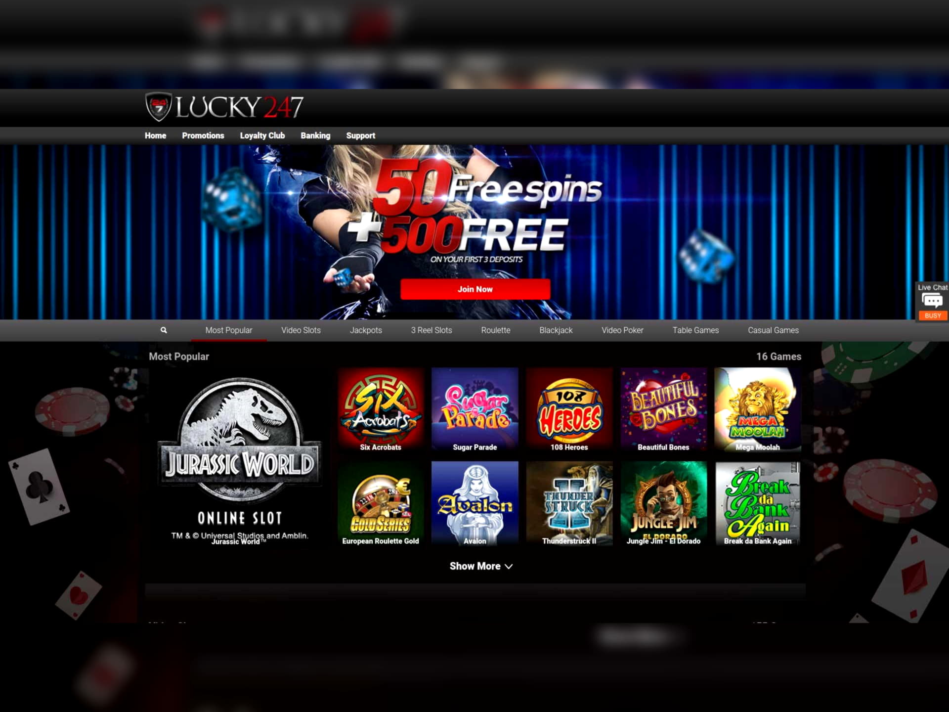 EURO 675 Online Casino Tournament at Superior Casino