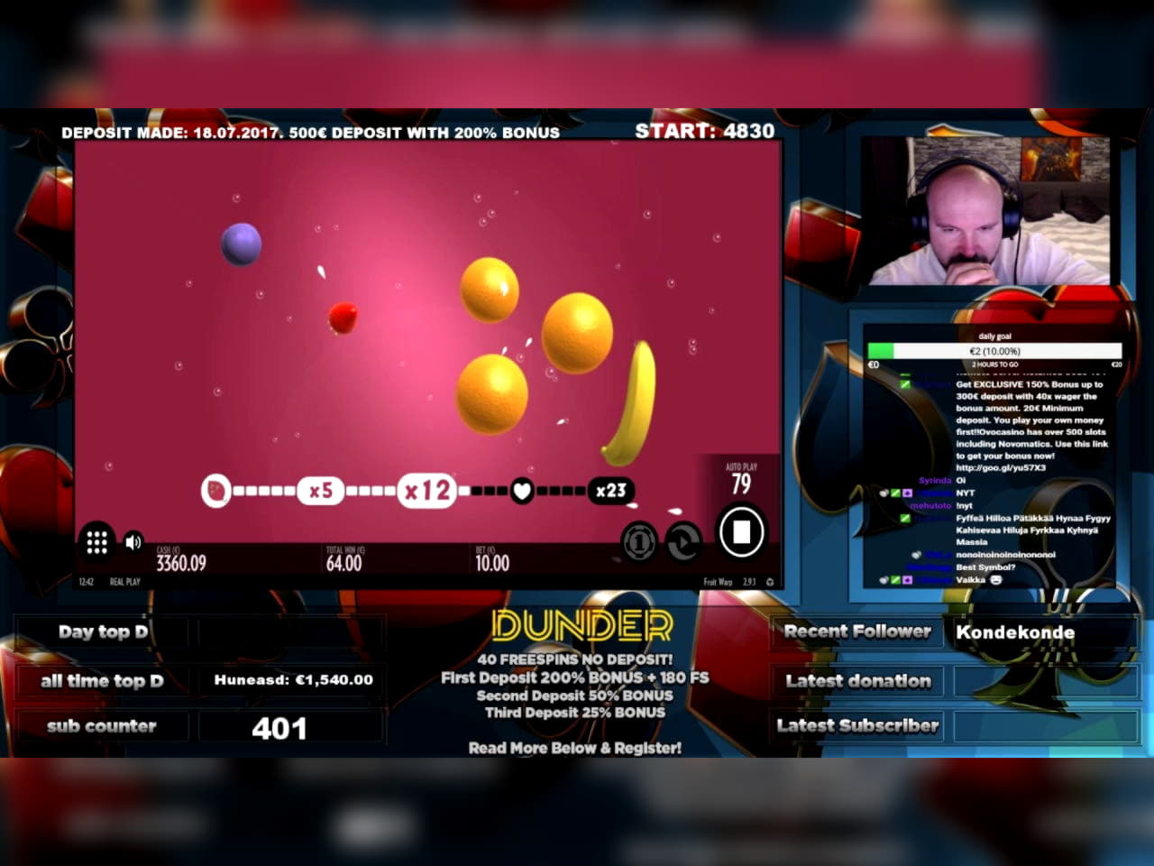 €420 Tournament at Casino Action