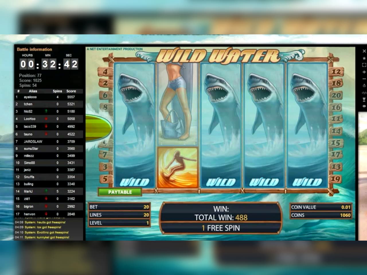 EURO 750 Casino tournaments freeroll at Miamidice Casino