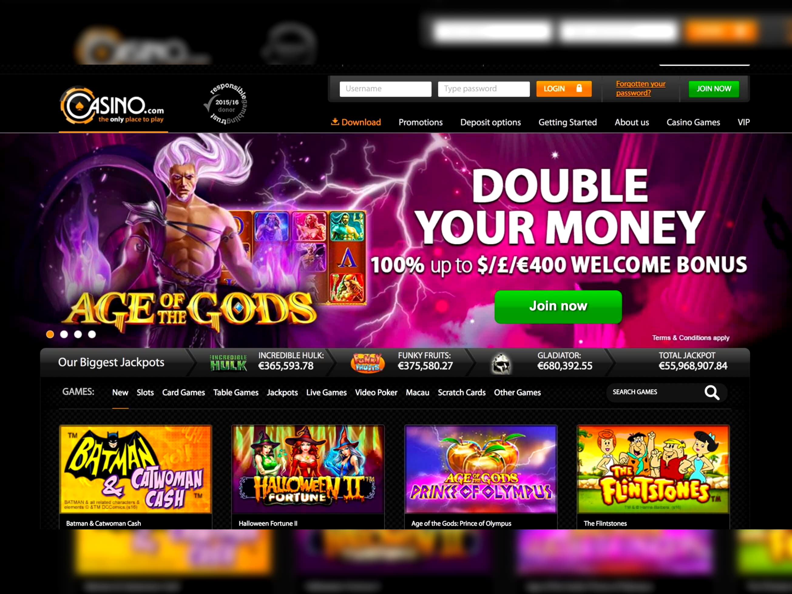 800% casino match bonus at Casino Action