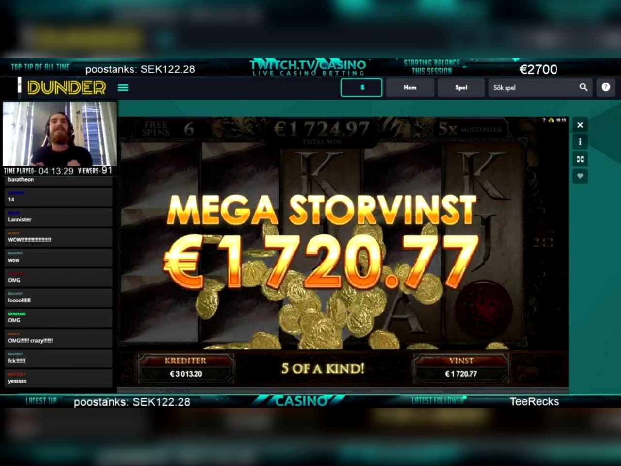 EURO 225 Free Casino Chip at No Bonus Casino