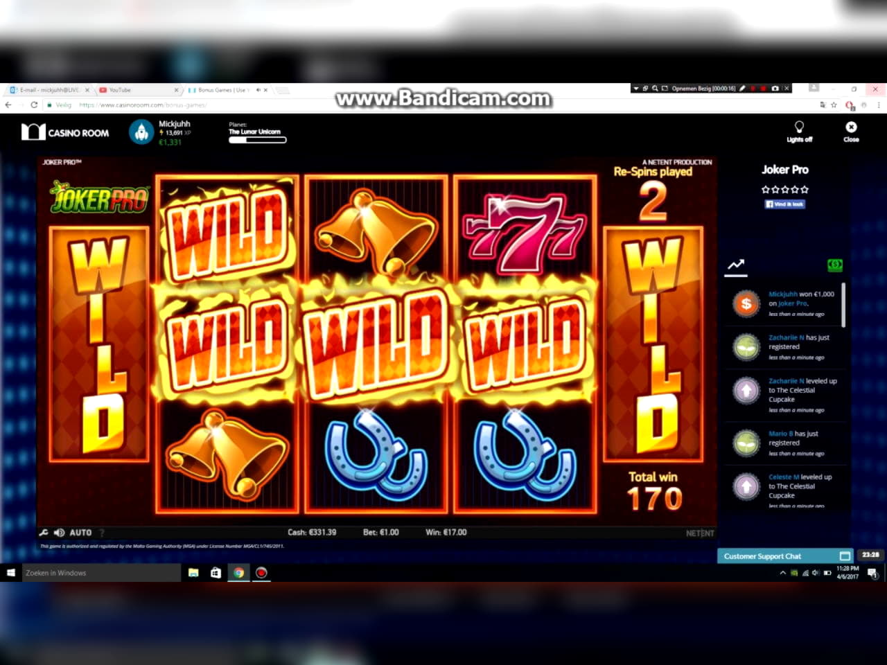 $888 Online Casino Tournament at bWin Casino