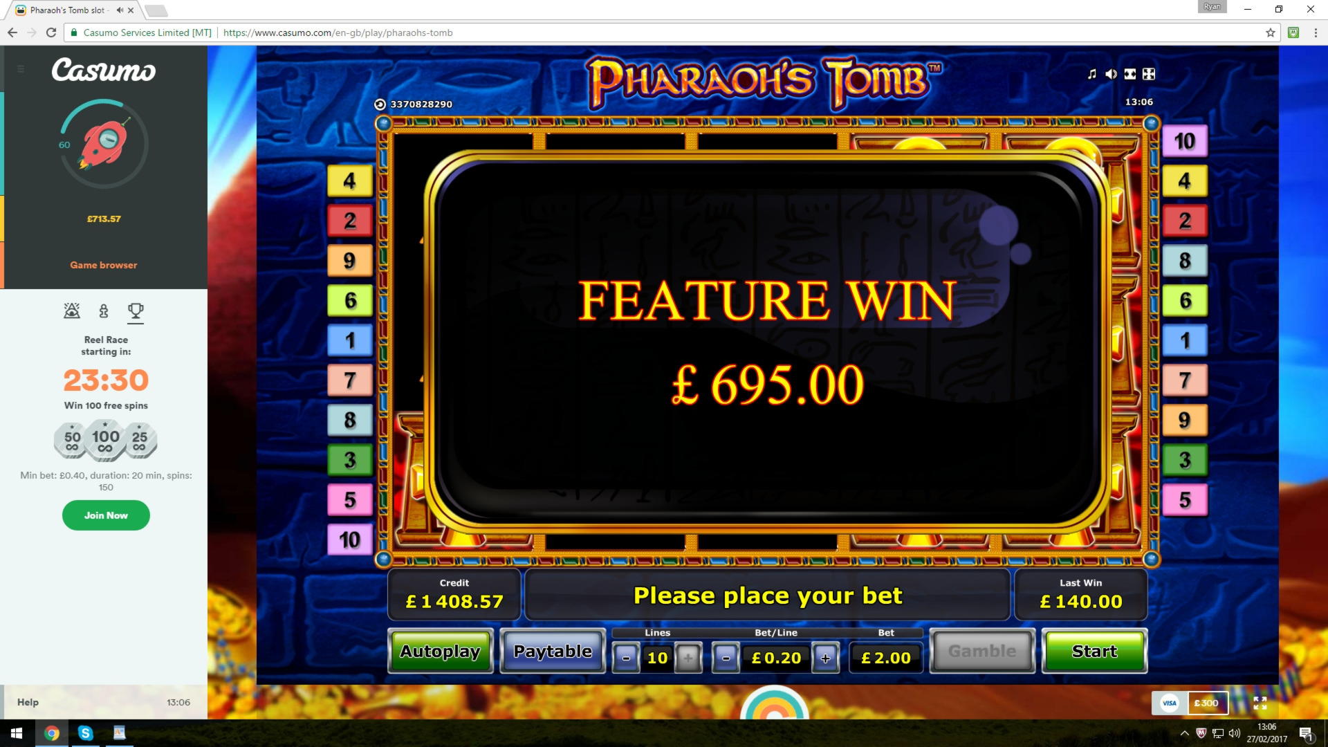 EUR 790 No deposit bonus at All Slots Casino