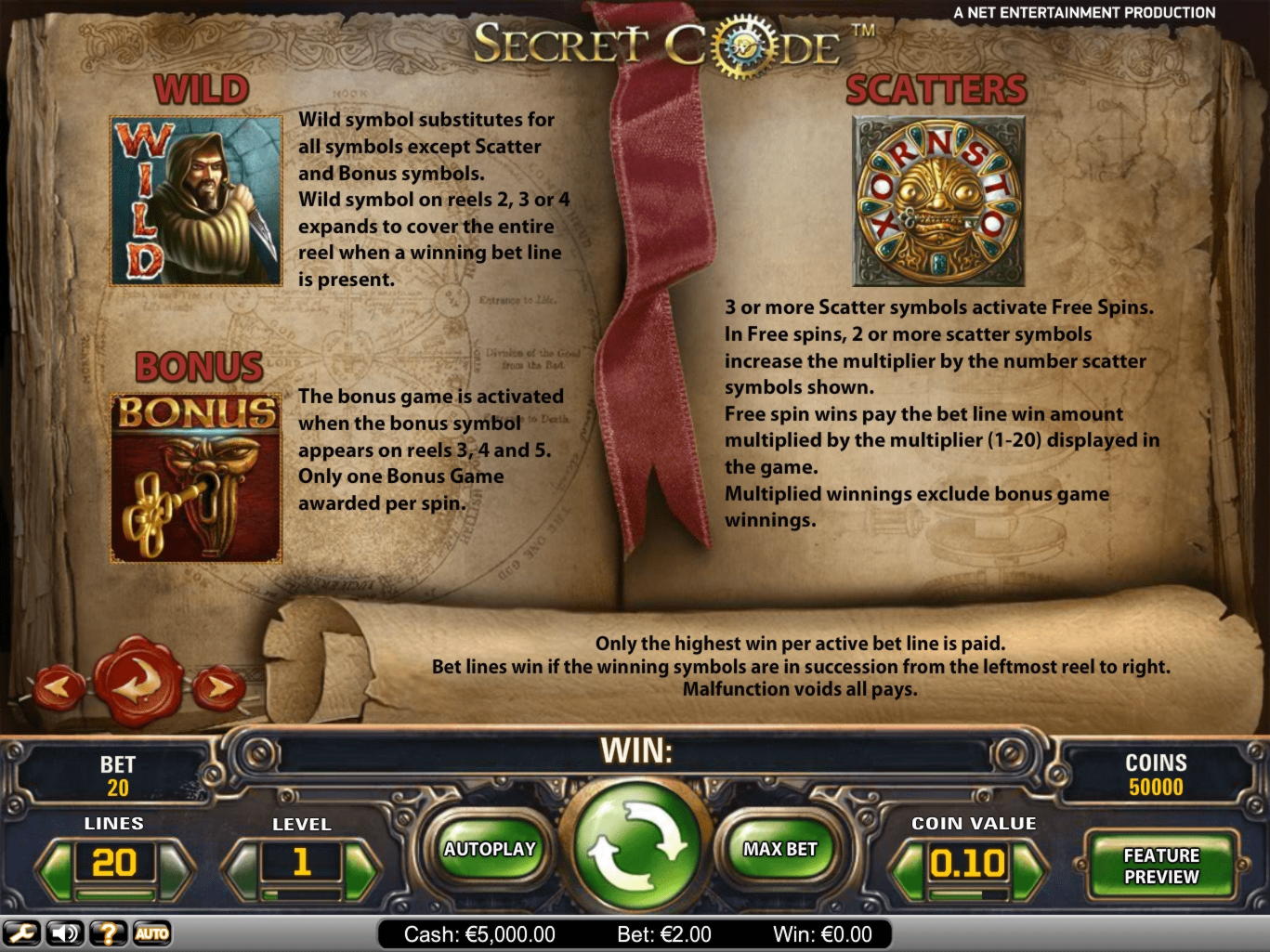 EURO 1540 No deposit bonus casino at Spin Palace Casino